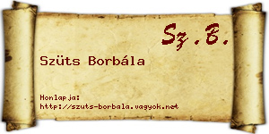 Szüts Borbála névjegykártya